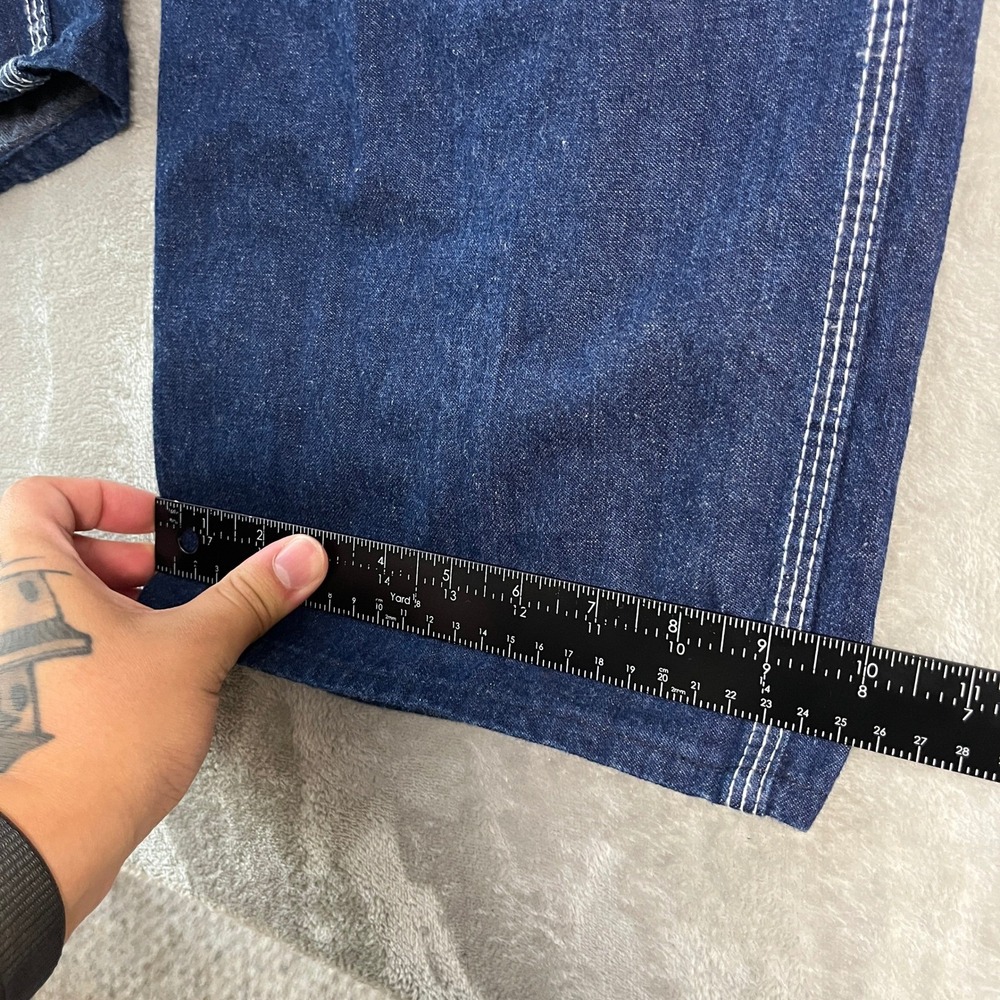 Vintage Pointer Brand Denim Overalls Mens 33x30 Blue Bib Workwear USA Made - Picture 7 of 14